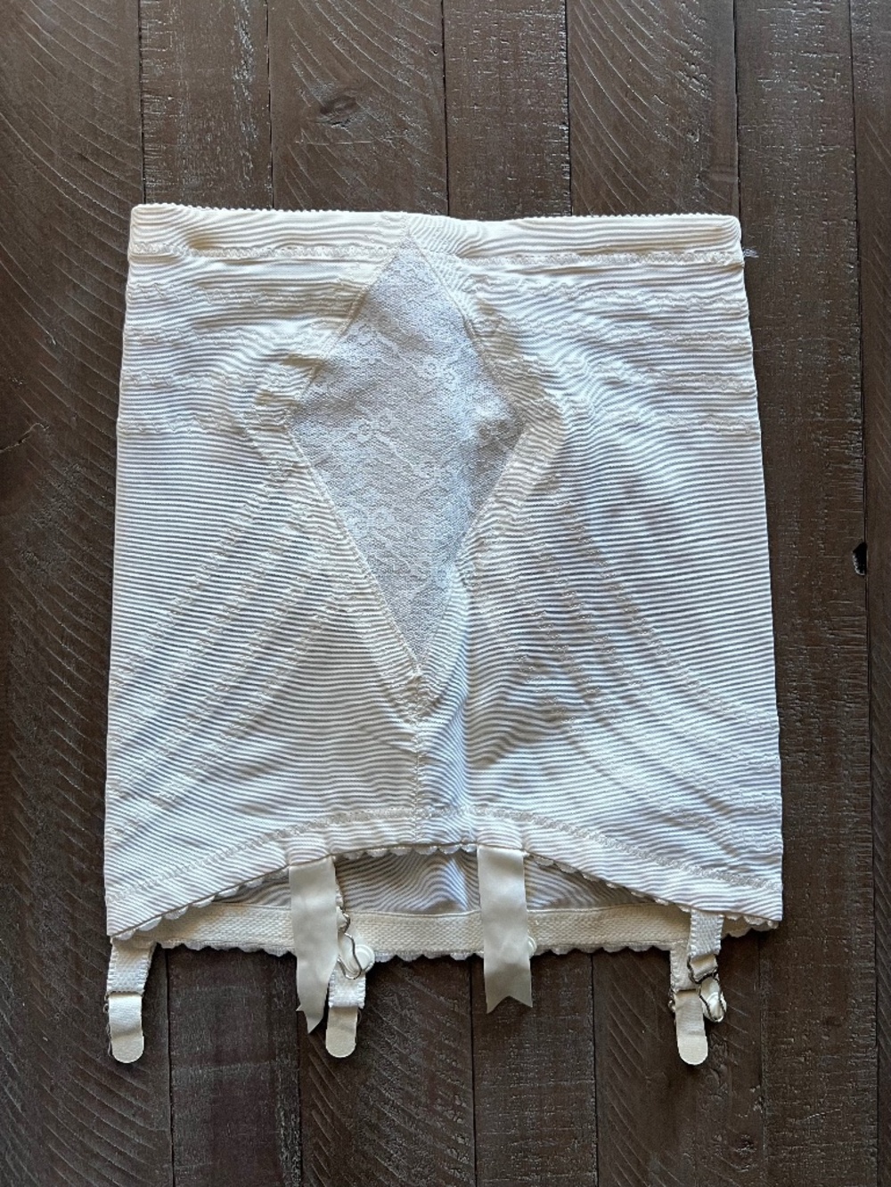 Vintage Ivory Lace Garter Belt / Waist Cincher – Size 28 – Retro Pin-Up Glam